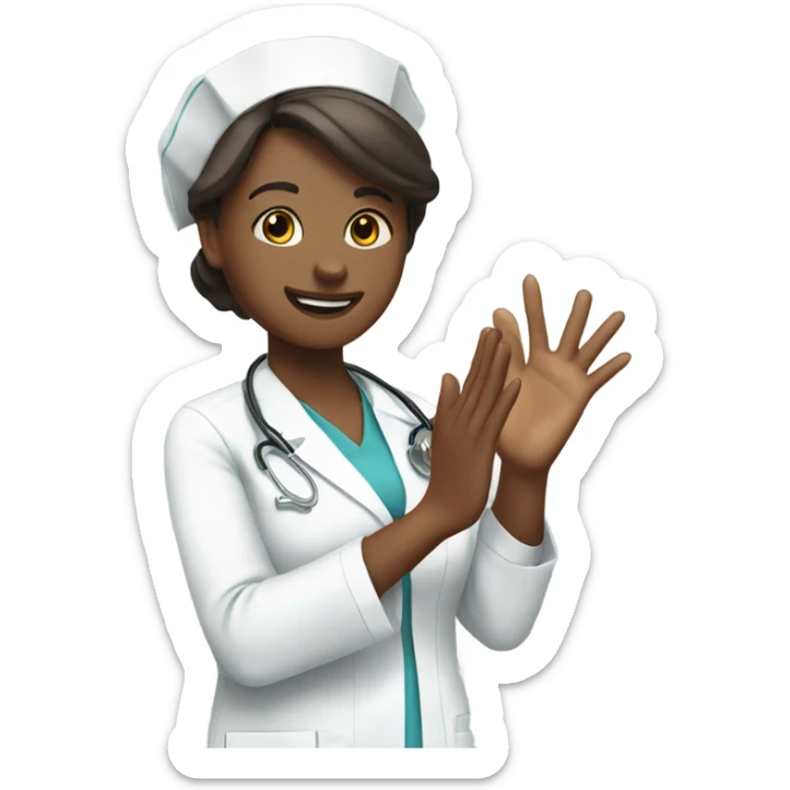 nurse clapping sticker
