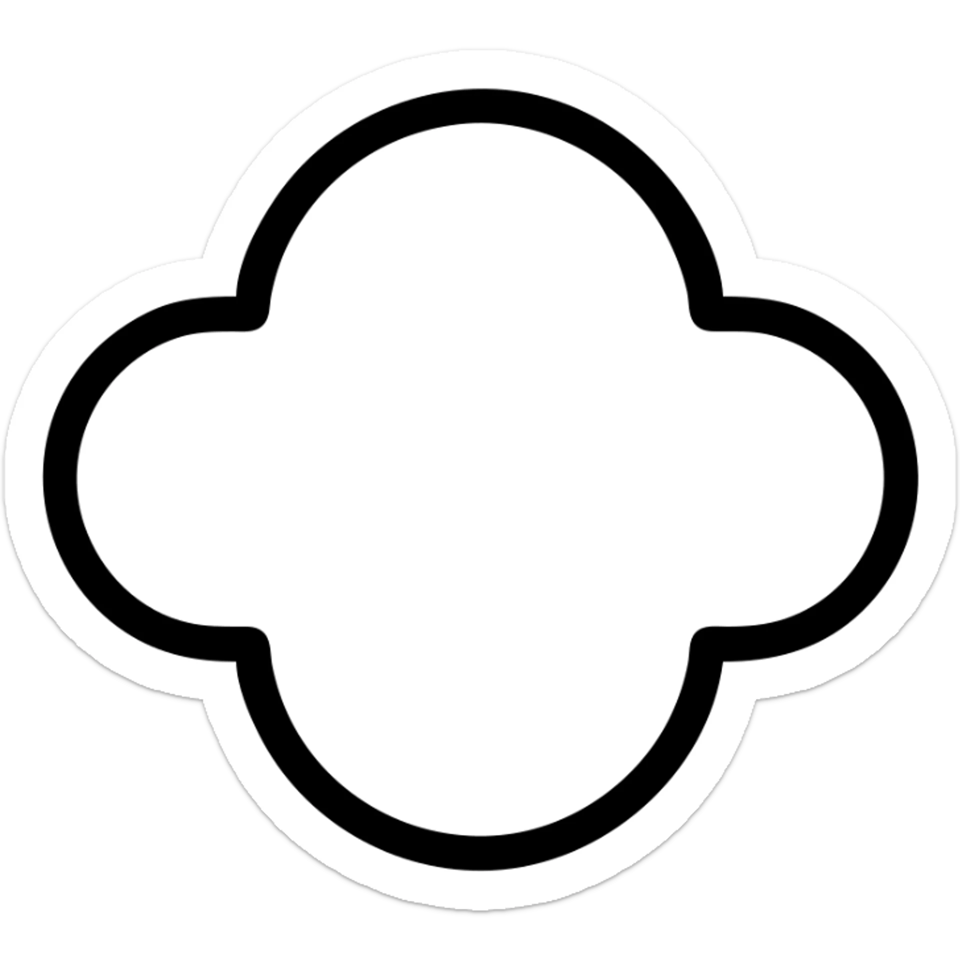 облако с 4 выступами sticker