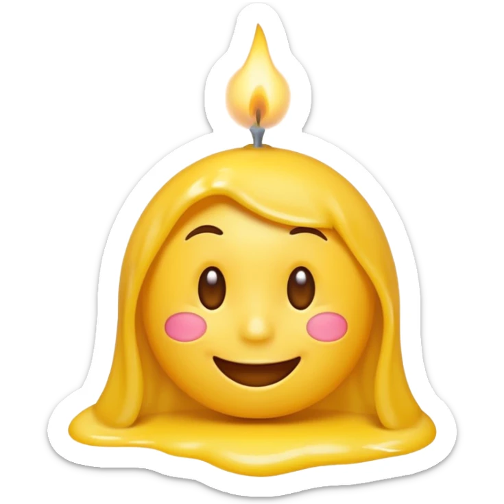 Emoji souriant Avec goutte de sueur qui souffle une bougie sticker