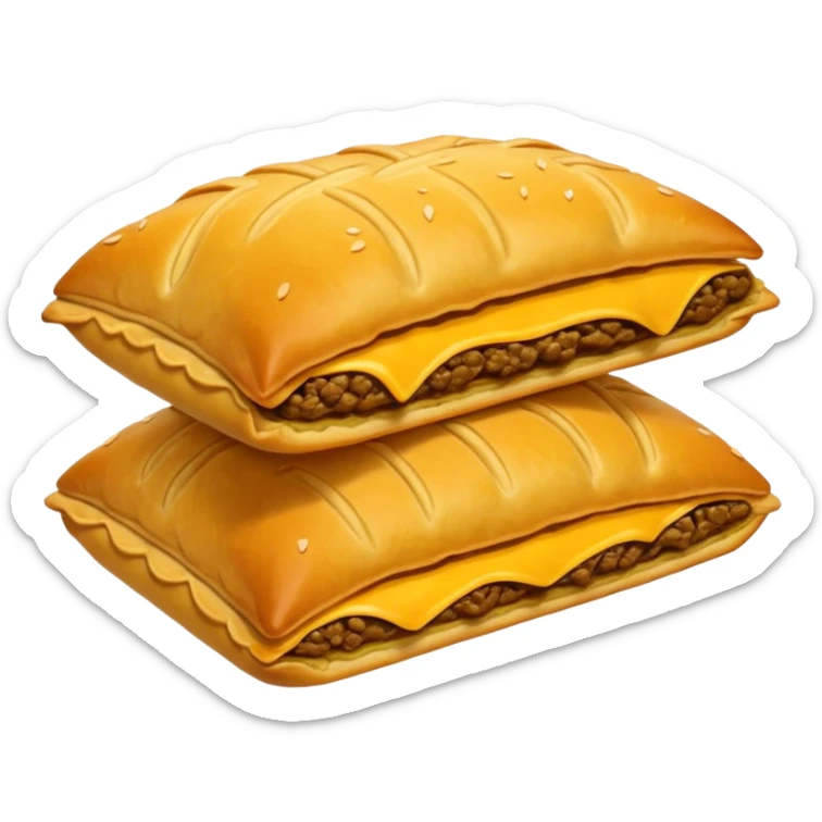 jamaican beef patty emoji (just the beef patty, no person and make it look flakey and iOS-style) sticker