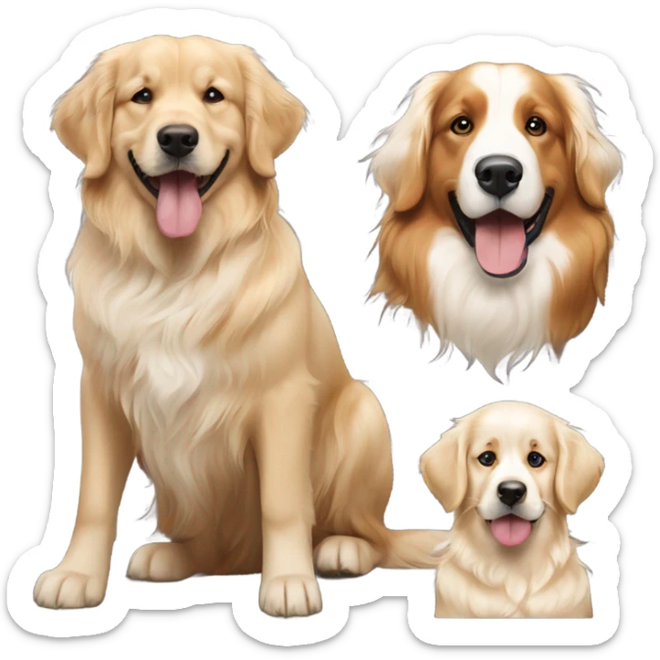 English cream golden retriever and Bernese mountain dog sticker