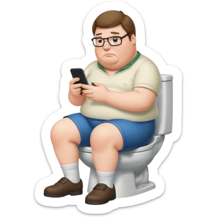 can you do  Peter Griffin sitting on the toilet playing on his phone sticker