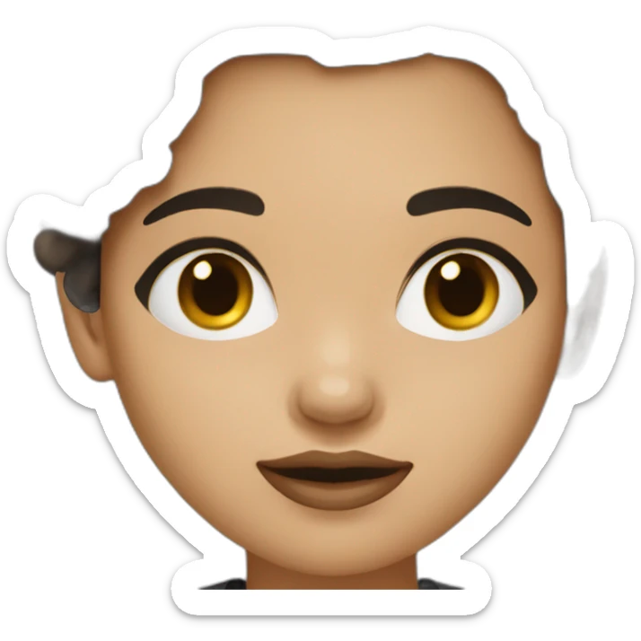 designer girl with light skin short dark brown hair in black shirt sticker