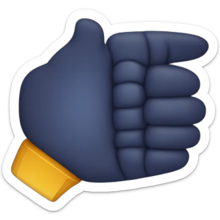 Thumbs up emoji but the thumb is horizontally bent in a 90 degree angle in the middle sticker