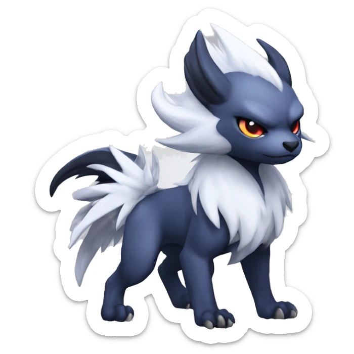 Edgy Cool Kawaii Baby Chibi Nargacuga-Absol-Pokémon Full Body Detailed High Quality sticker