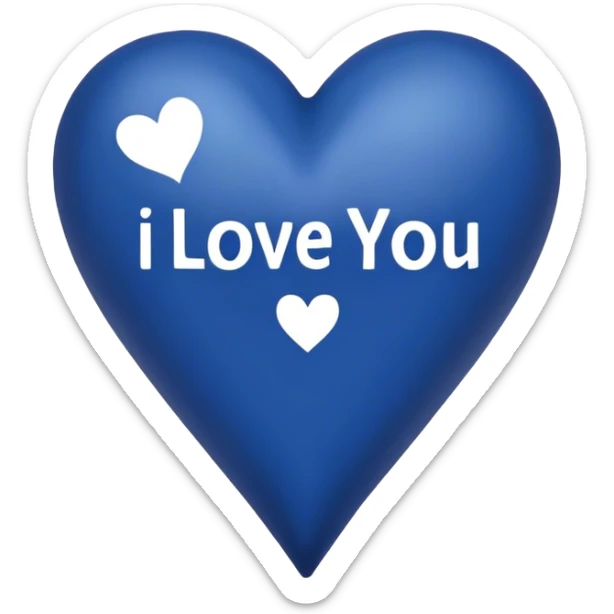 Dark Blue heart with the words I Love You Ry in the middle  sticker
