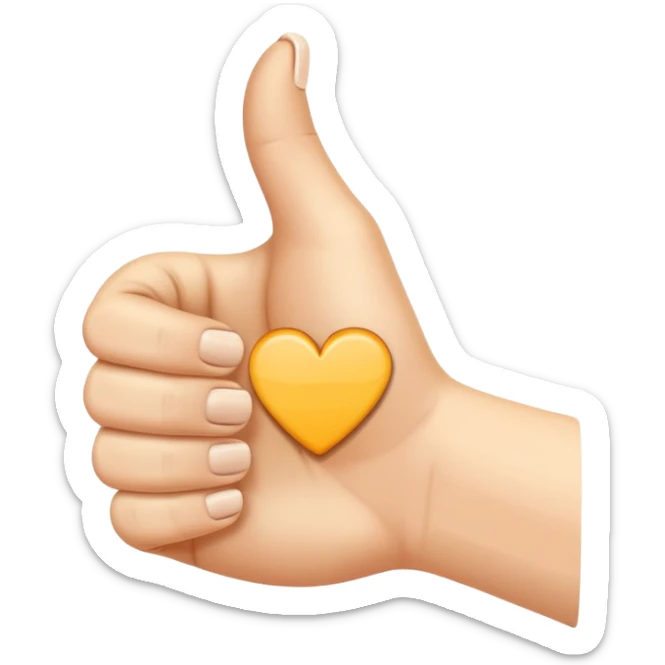 kciuk w górę z wystawionym dodatkowo palcem wskazującym  sticker