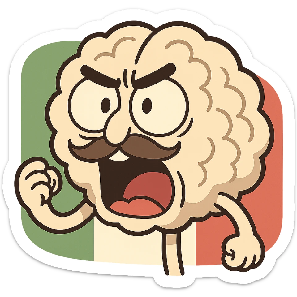 Tung Tung sahur italian brainrot as a cartoonish icon, expressive face, Italian flag colors, no text sticker