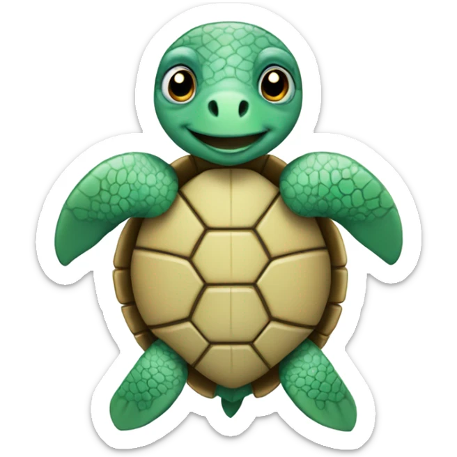 Christmas sea turtle sticker