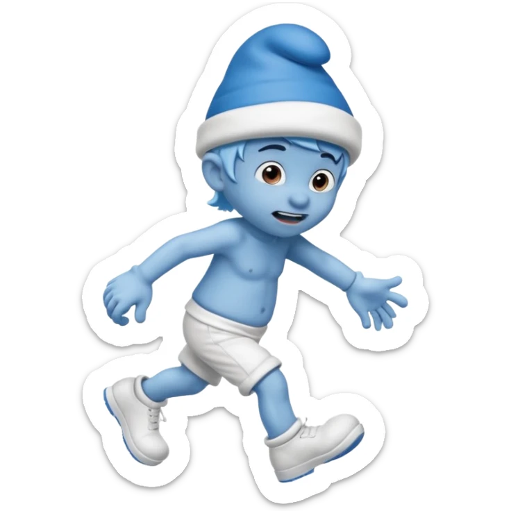 Y a un schtroumpfs il marche il tombe et il se fait un bleu  sticker
