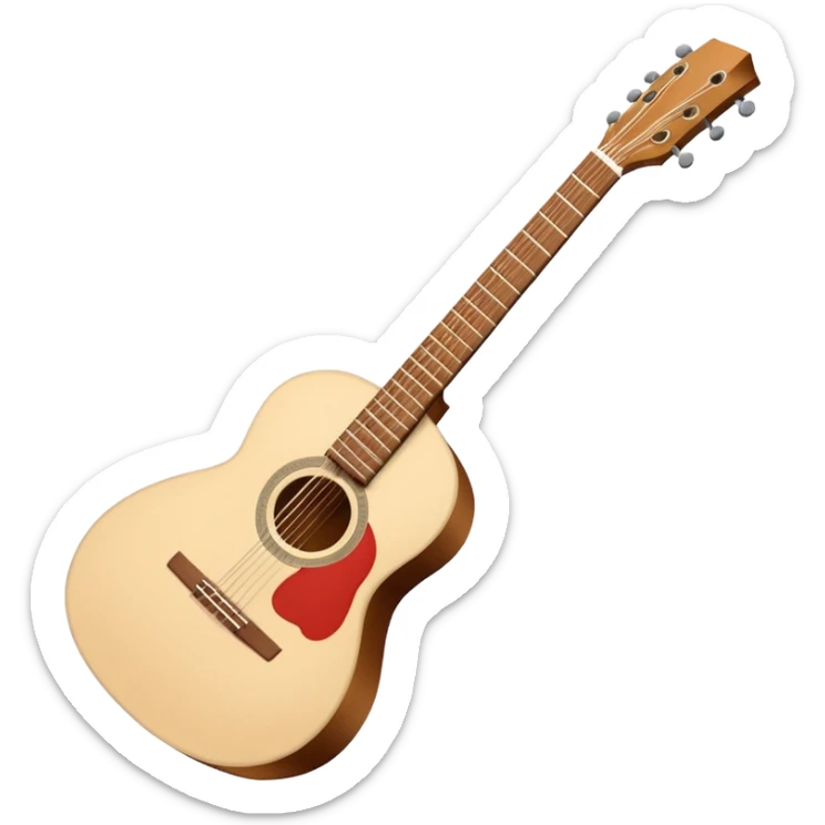 emoji de violão acústico sem cor, so o corntorno branco fazendo o formato de um violão sticker