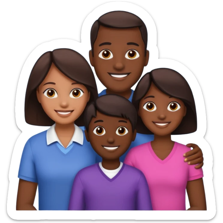 family dark skin sticker