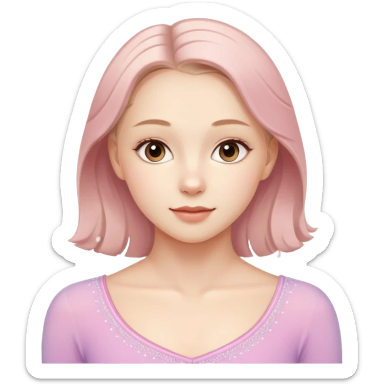 Cinematic Realistic Anna Shcherbakova figure skating Portrait, depicted with lifelike skin texture, subtle rosy undertones, and soft natural lighting that enhances the gentle contours of her face. sticker