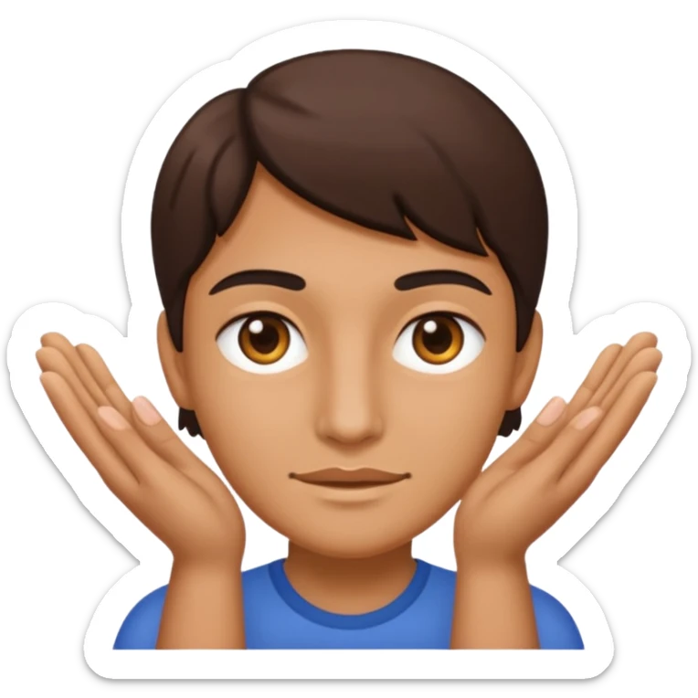 Tête qui a 2 mains l’une qui tient un 6 l’autre un 7 sticker