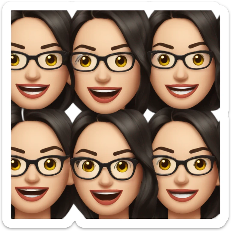 Megan Fox sonriente con lentes y hablando por teléfono sticker