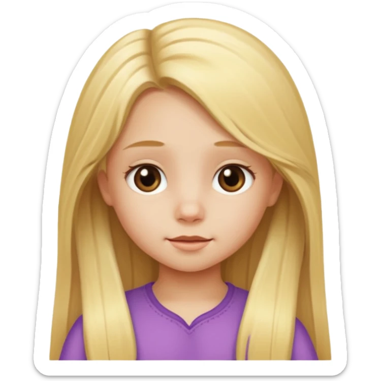Little girl with long hair sticker