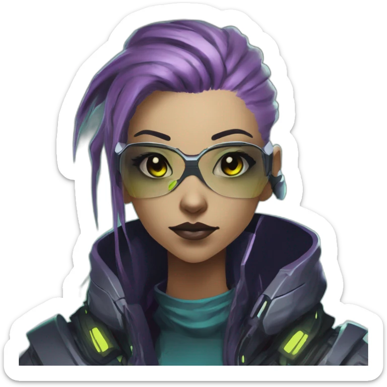cyberpunk alien character desing scifi roguelike rpg style inspired by slay the spire digital art sticker