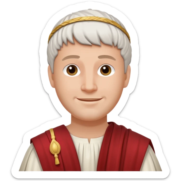 Necesito que hagas un dibujo estilo Soft cartoon illustration de poncio pilato sticker