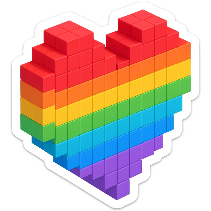 Heart rainbow  sticker