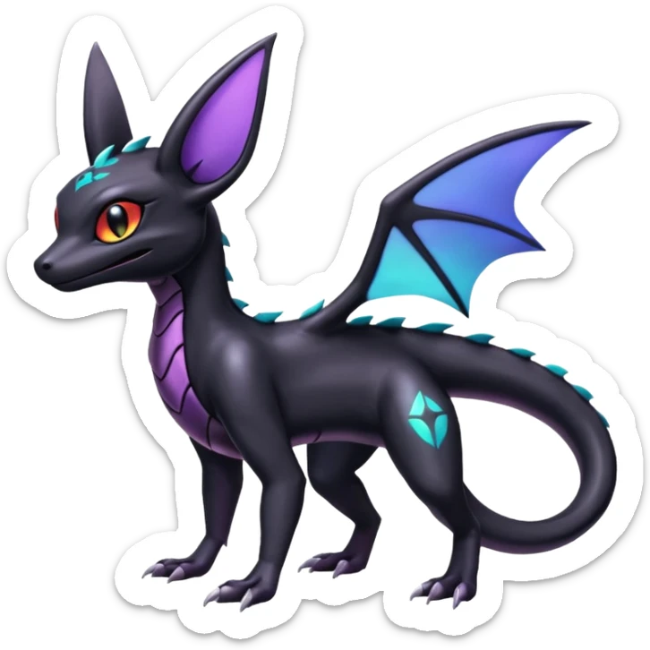 Shiny Salandit-Umbreon-Noivern-Noibat-Hybrid (Full body) sticker