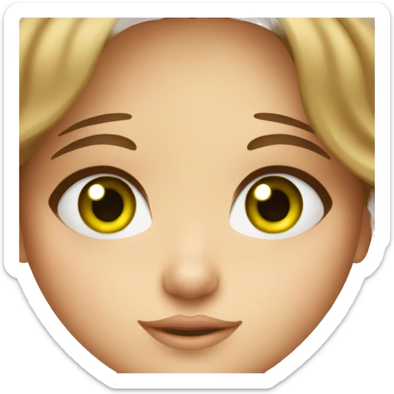 girl with green eyes and brown hair astrology sticker