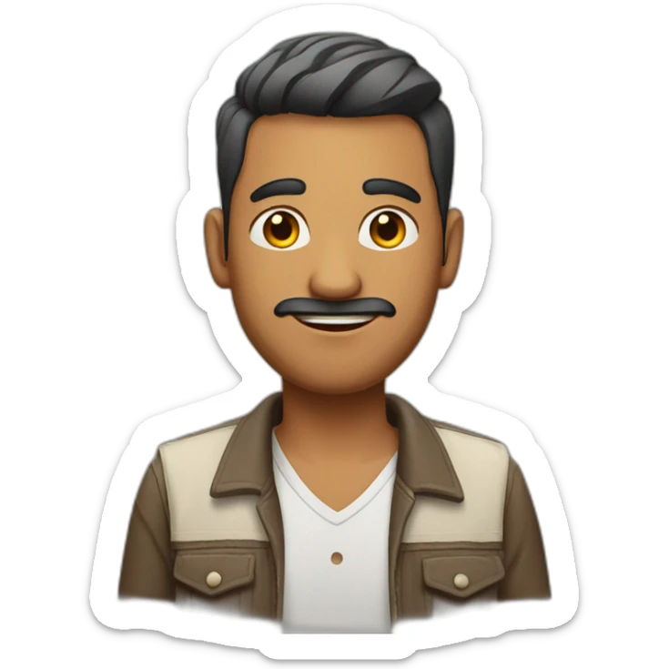 indian man with undercut hair style in casual dress sticker