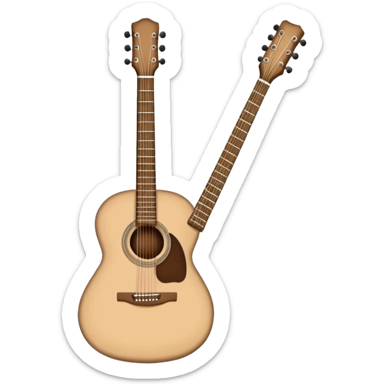 emoji de violão acústicomas apenas o corntorno branco em volta do violao fazendo o formato de um violão, sendo dentro desse contorno oco, sem nada, nenhuma cor ou imagem sticker