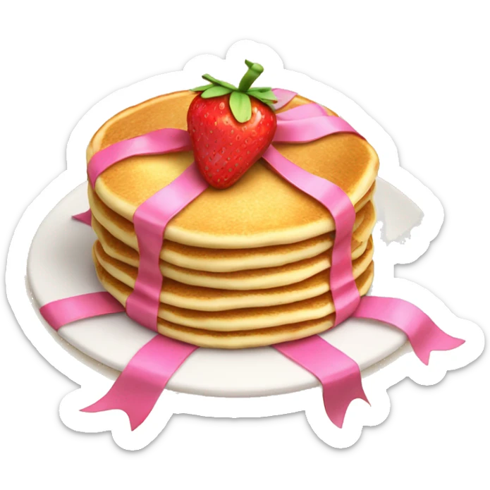 Pancake with strawberry filling, and on top there is a pink ribbon sticker