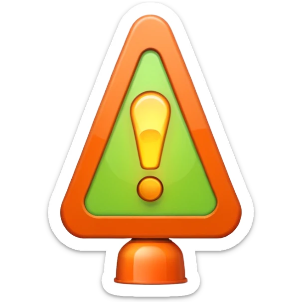 make the alarm sign in light green and Orange colors emoji sticker