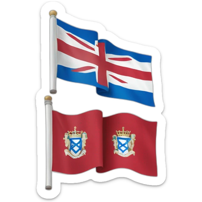 flag of israel and flag of England, waving together sticker