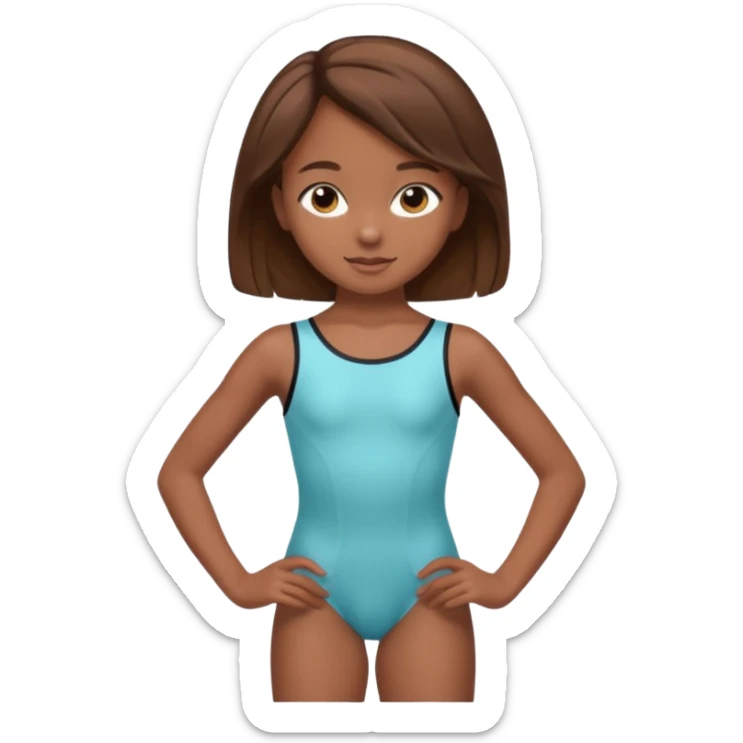 Una patinadora de 12 años y es morena de pelo y lleva un mallott super bonito sticker