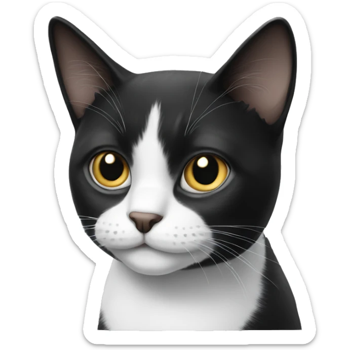 Black and white cat sticker