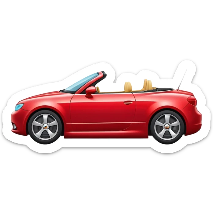side view of the stock apple car emoji as a droptop sticker