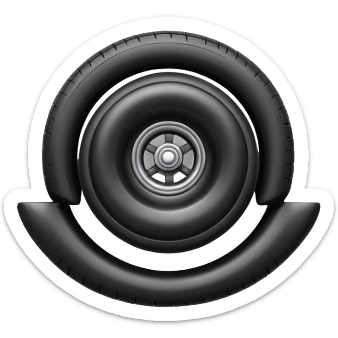 he aircraft's landing gear is one inflated, plump wheel with a strut, black in color, cartoon-style sticker