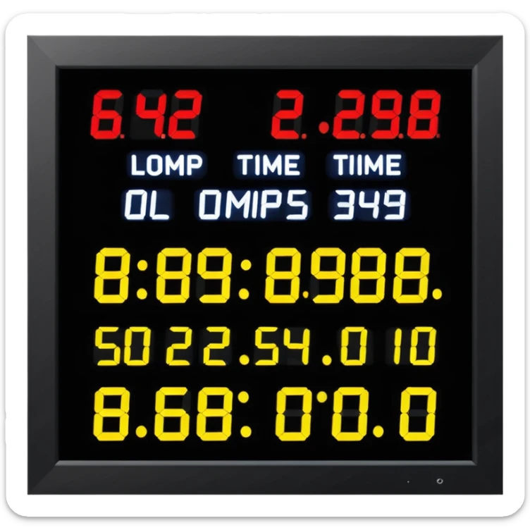 un panneau des jeaux olympic qui affiche le temps des coureurs affichant 9.58s  sticker