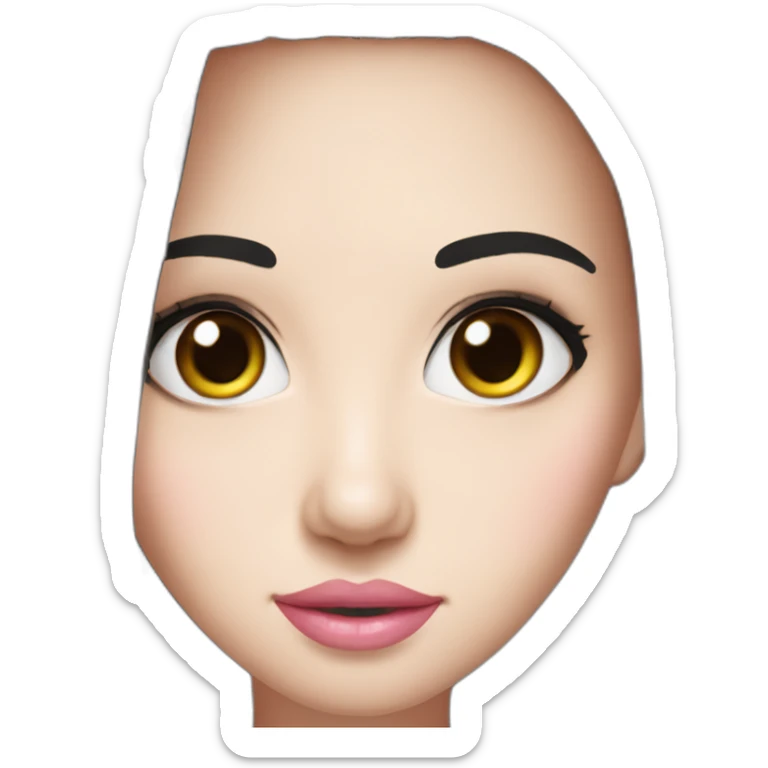 Beautiful woman,Black hair,long hair,White skin,oval face,big eyes,Blackeyes,Pink lips,Chinese sticker