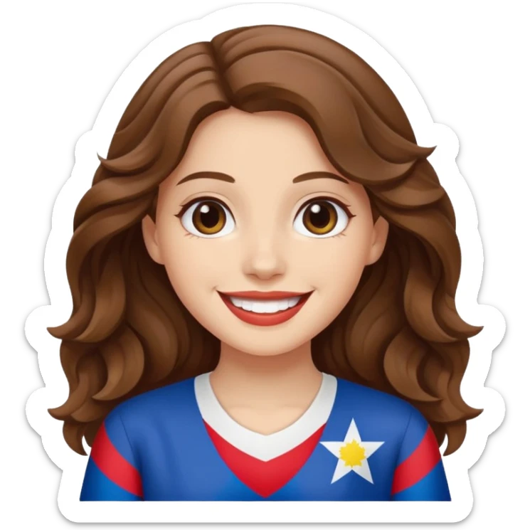 jewish white girl wavy brown hair girl philippine flag sticker