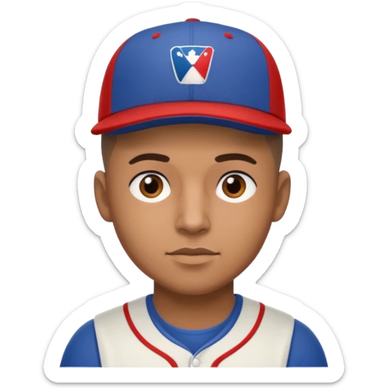 brown skin latino male with buzz cut wearing a wbc puerto rico baseball cap sticker