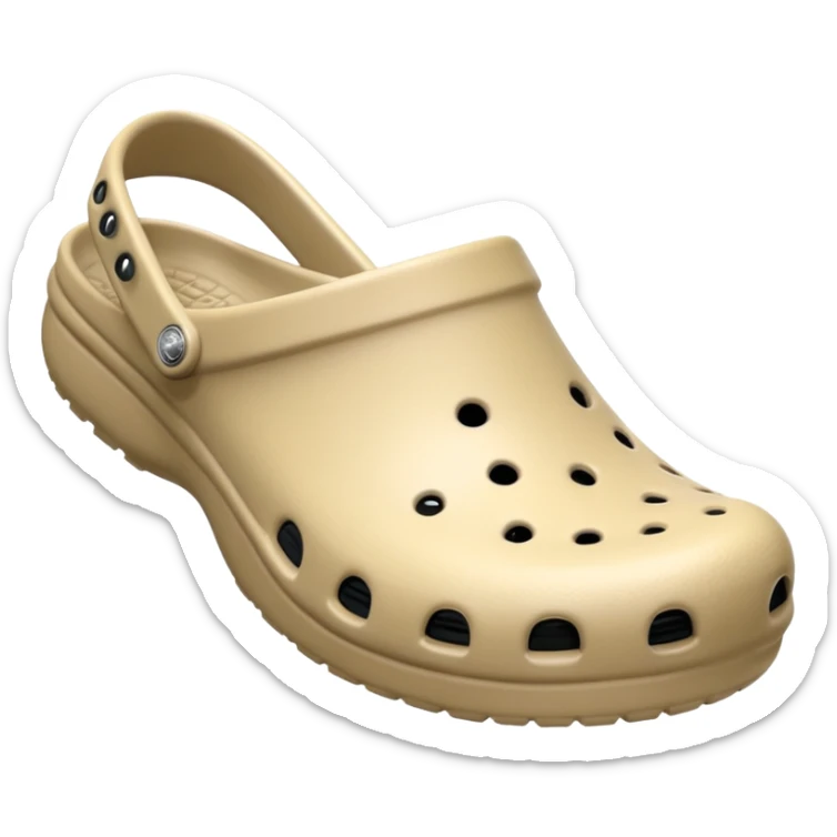 I need emojis of classic original Crocs shoe in pure White, pure Black and pure Beige sticker