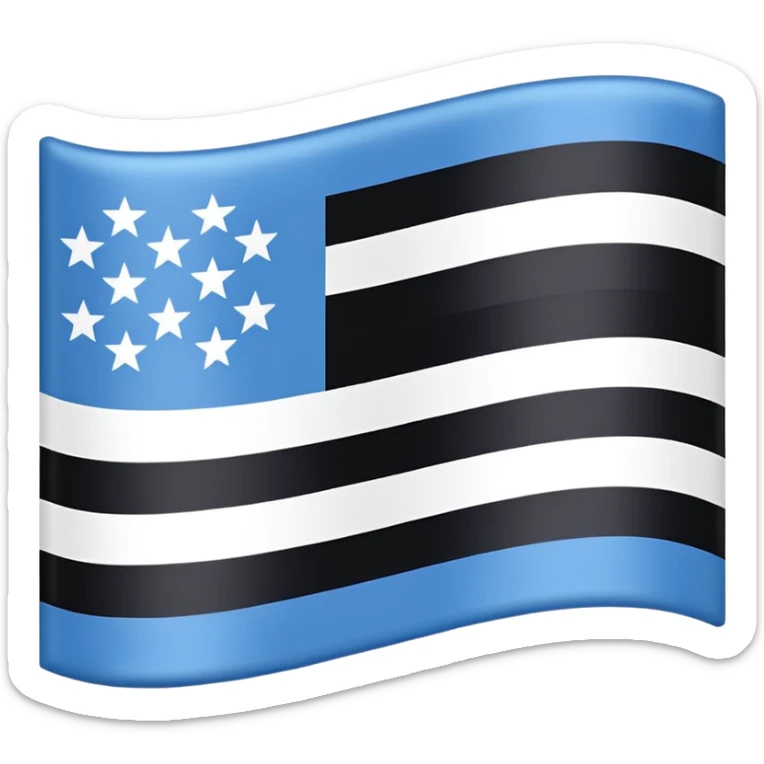 Bandera con tres franjas de azul blanco y negro sticker