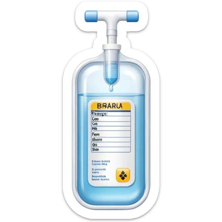 Hospira, BBraun, Hospital Intravenous fluid bag, no ports, and is filled with 500ml, pharmacy label sticker
