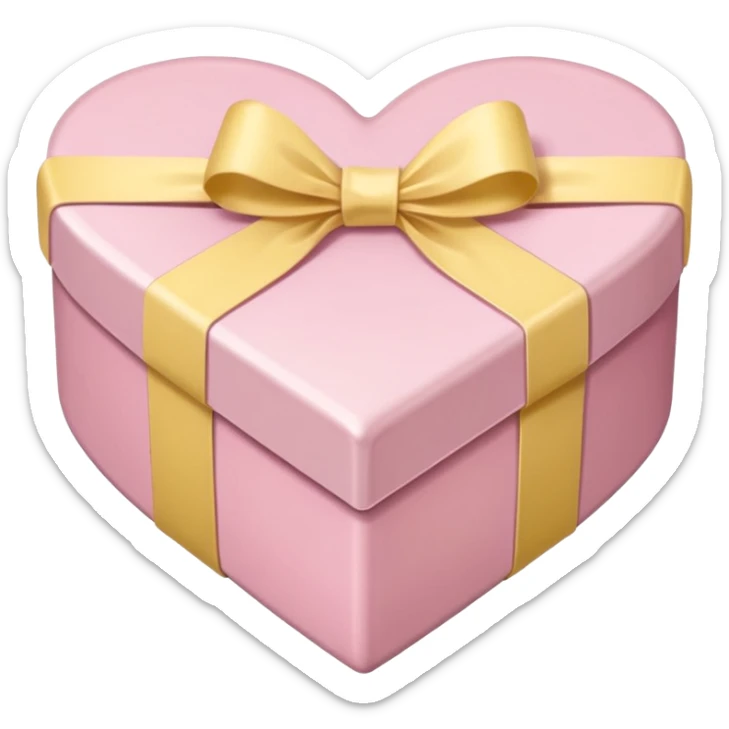 Box of chocolates (heart) in soft pink, beige and yellow pastel colors sticker