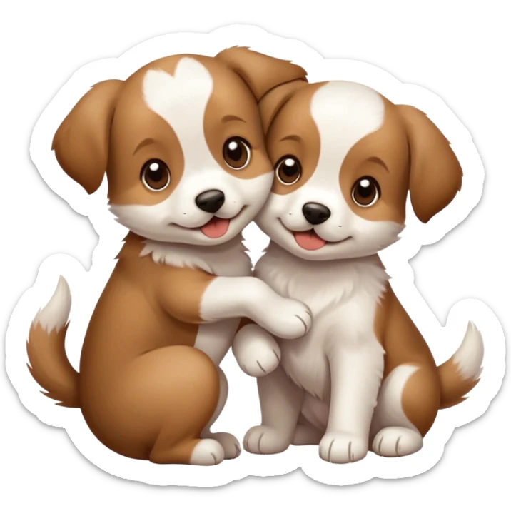 Two puppy best friends super super cute and excited. They love each other so much sticker