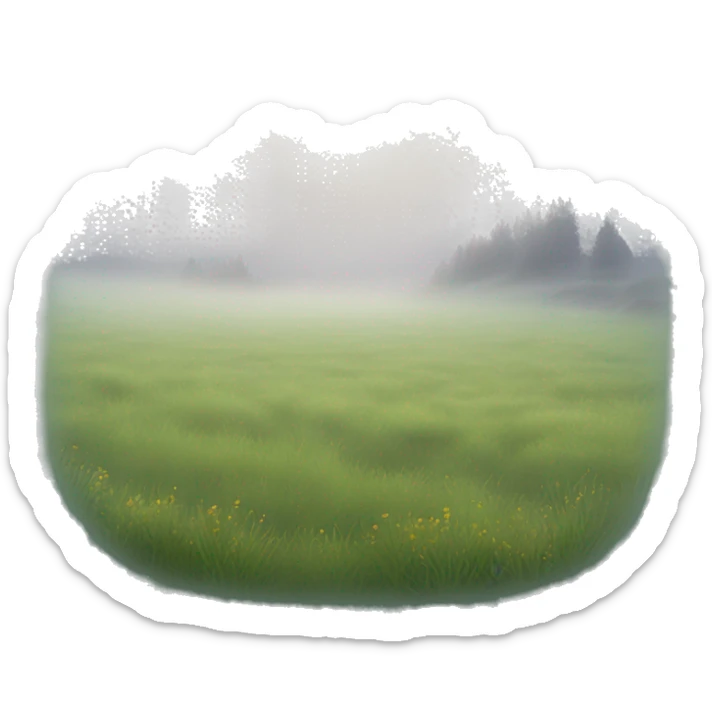 Fog blanketing a meadow sticker