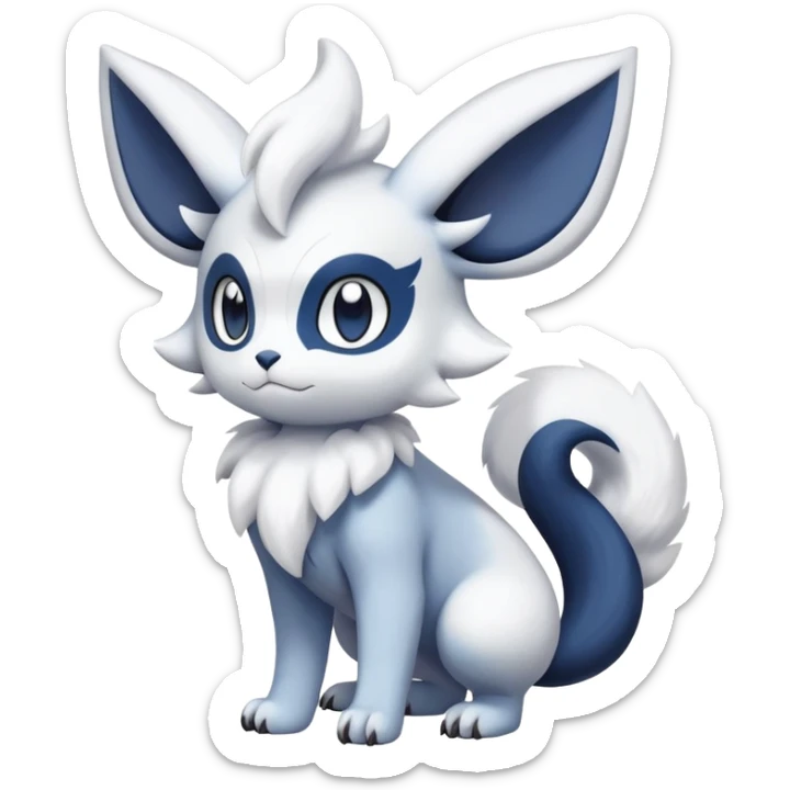 Meowstic-Absol-Minccino-Pokémon-Fakémon-hybrid-creature (full body) sticker