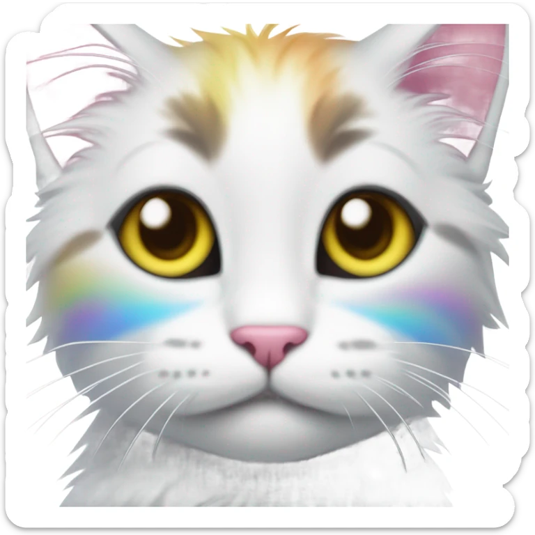 Rainbow and kitty  sticker