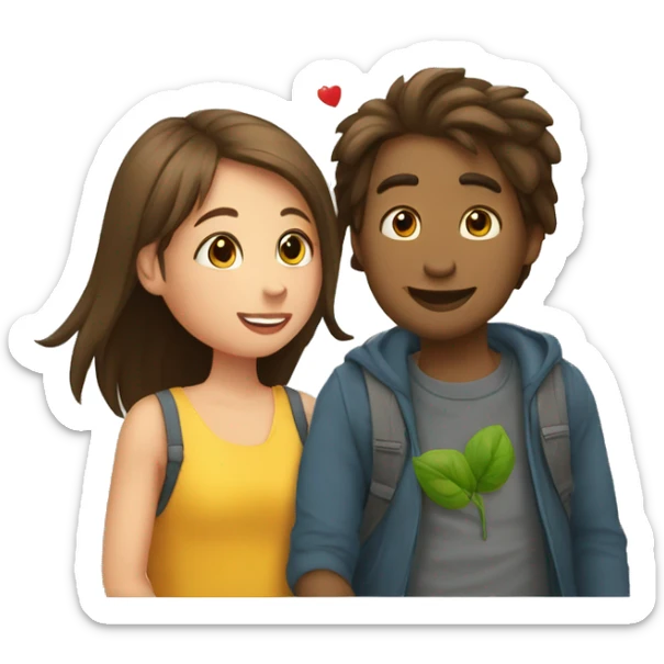 Un gars et une fille en train de se faire un bisous sticker