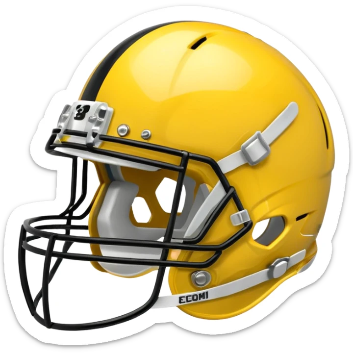 College football player helmet in yellow color sticker