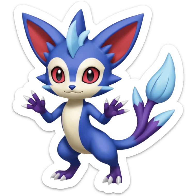 Meloetta-Weavile-Sneasel-Meowstic-Pokémon-Fakémon-fusion-hybrid-creature sticker
