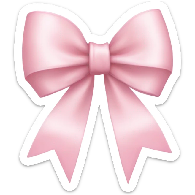 light pink ribbon bow sticker